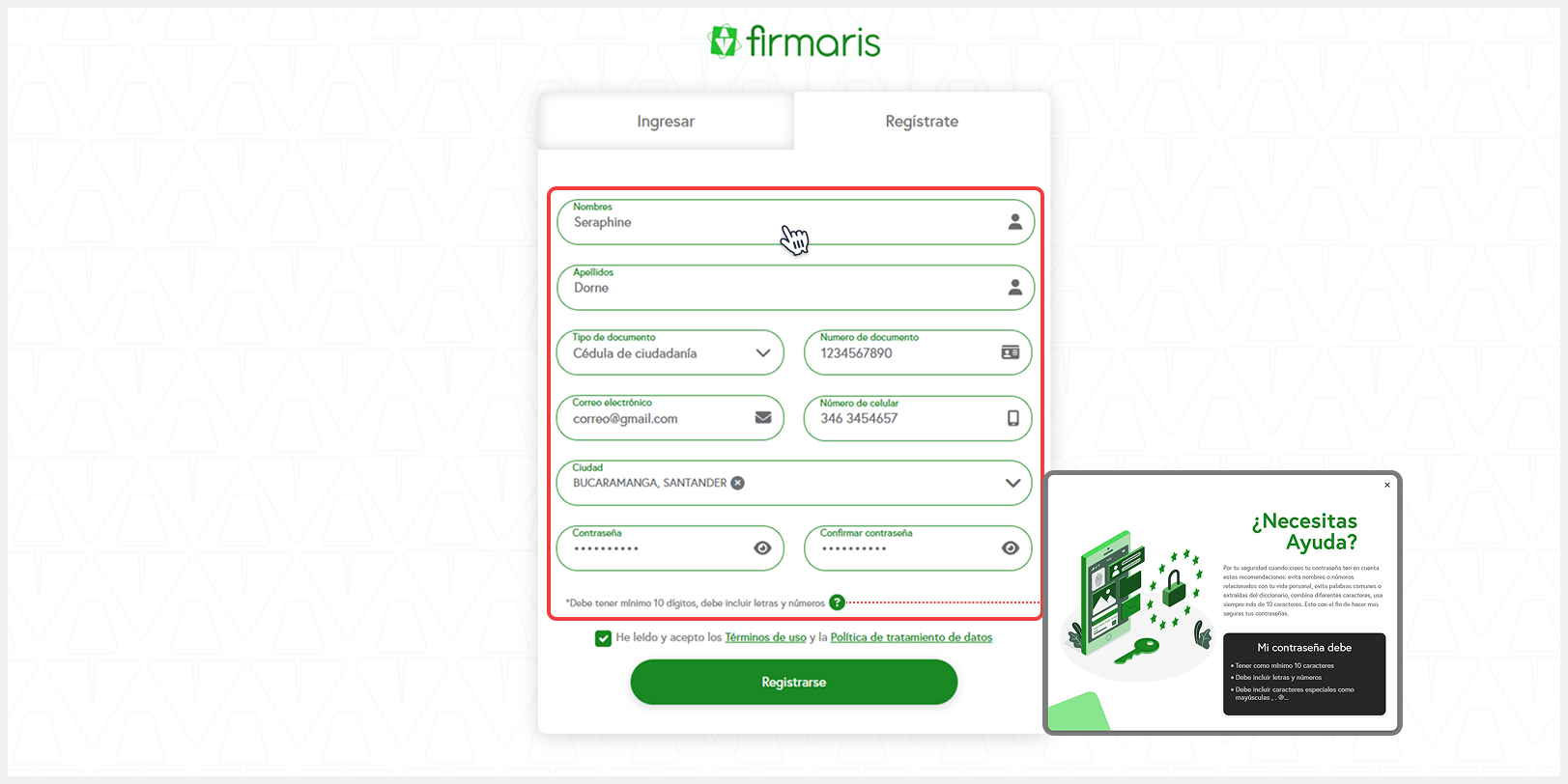 Formulario de registro