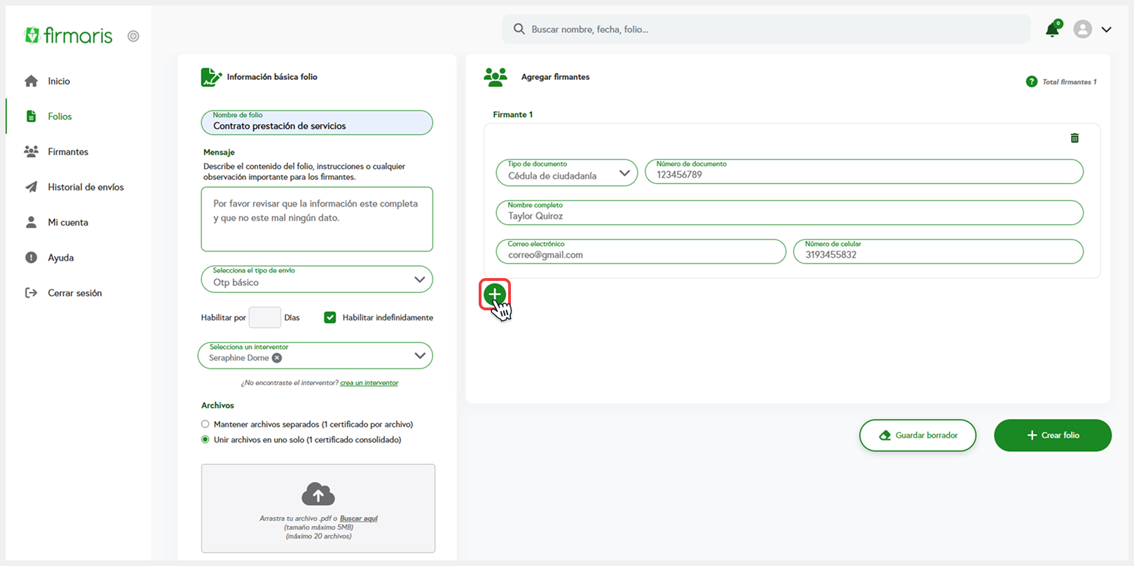 Formulario de credenciales
